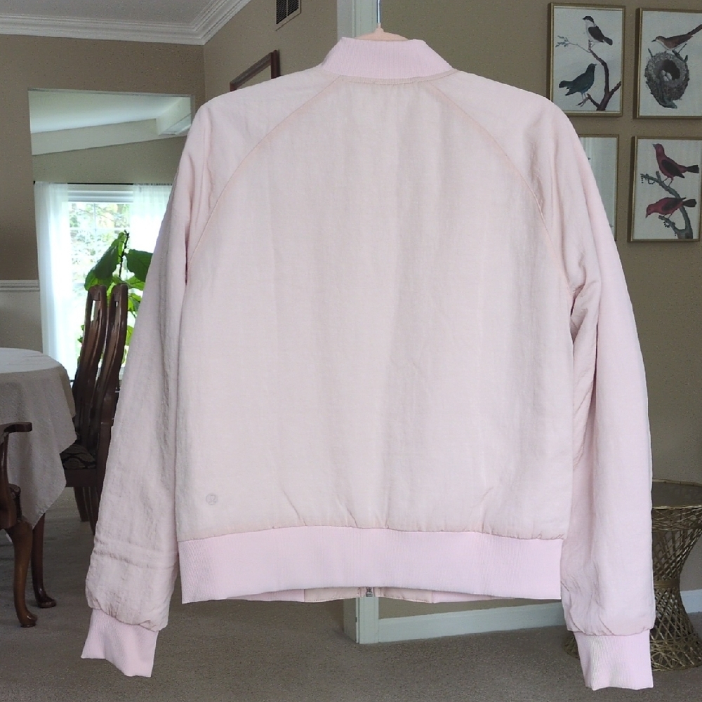 Lululemon Pink Non-Stop Bomber Jacket Quilted Satin - Picture 3 of 7
